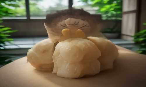 清晨阳光下角色蹲在菜地里播种，木质农具摆放在田埂上，画面色调温暖柔和